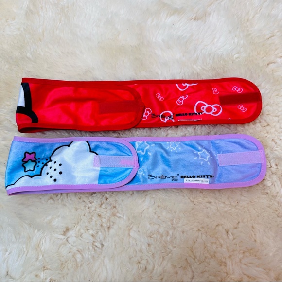 Set of 2 The Creme Shop x Hello Kitty Velcro Adjustable Spa Headbands - Picture 4 of 7